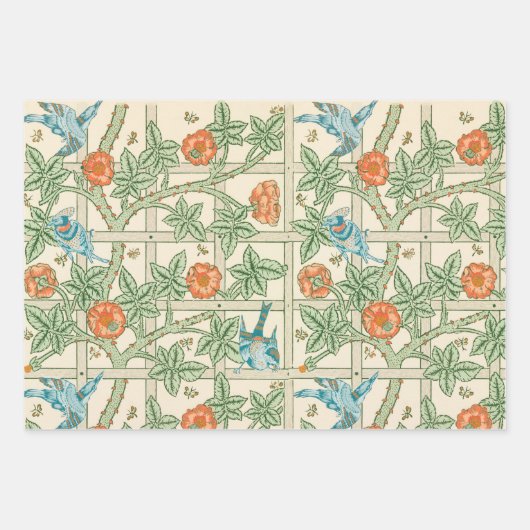 William Morris Trellis Victorian Wallpaper Geschenkpapier Set (Vorderseite)