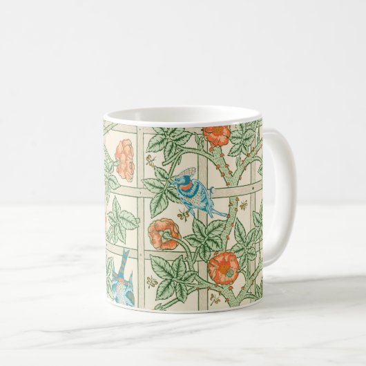 William Morris Trellis Victorian Wallpaper Kaffeetasse (VorderseiteRechts)
