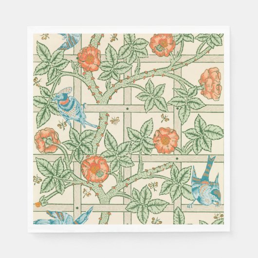 William Morris Trellis Victorian Wallpaper Serviette (Vorderseite)
