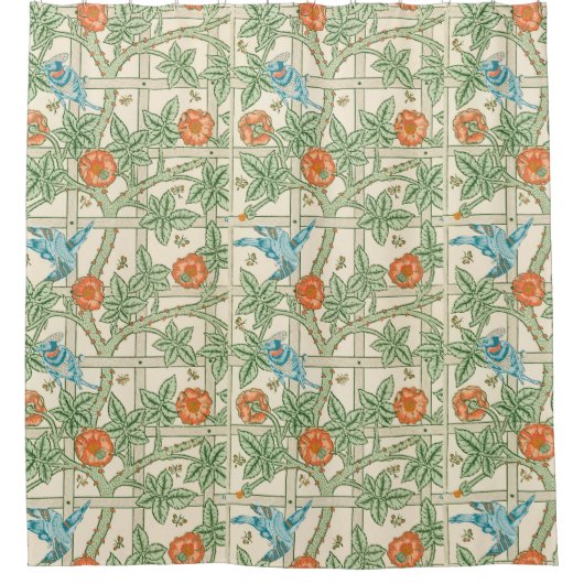William Morris Trellis viktorianische Tapete Duschvorhang (Vorderseite)