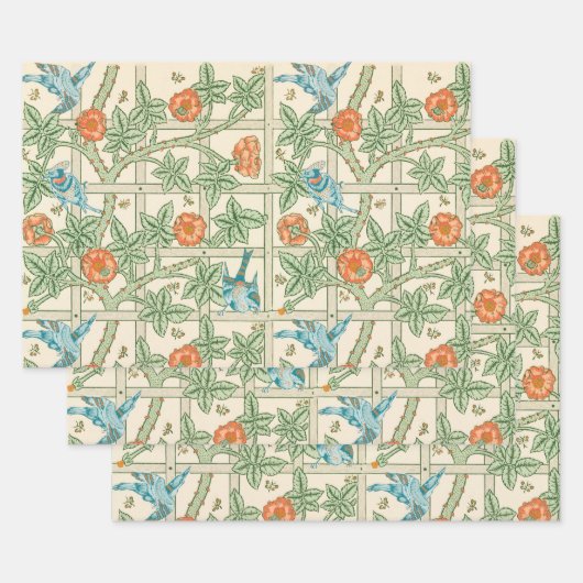 William Morris Trellis viktorianische Tapete Geschenkpapier Set (Set)