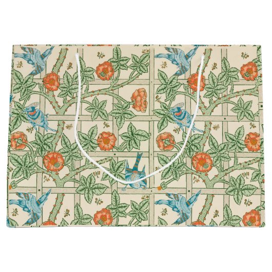 William Morris Trellis viktorianische Tapete Große Geschenktüte (Vorderseite)