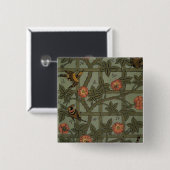 William Morris Trellis Wallpaper Art Button (Vorne & Hinten)