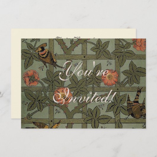 William Morris Trellis Wallpaper Art Einladung (Vorne/Hinten)