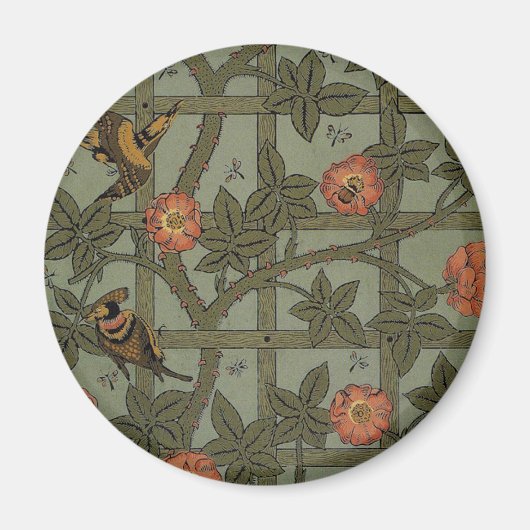 William Morris Trellis Wallpaper Art Magnet (Vorne)