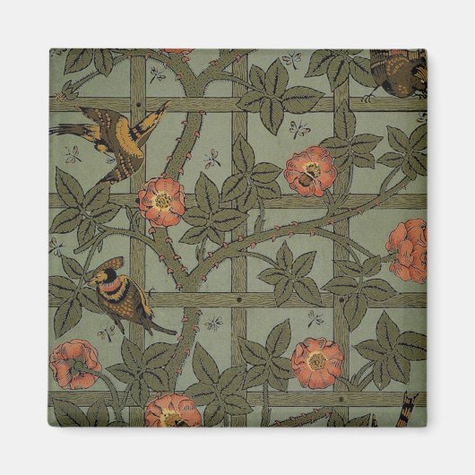 William Morris Trellis Wallpaper Art Magnet (Vorne)