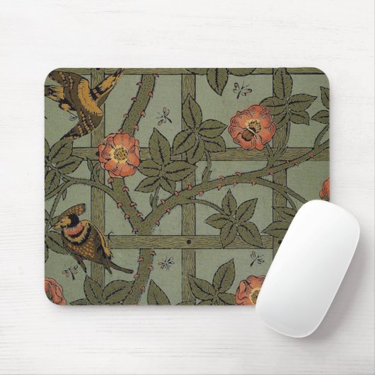 William Morris Trellis Wallpaper Art Mousepad (Mit Mouse)