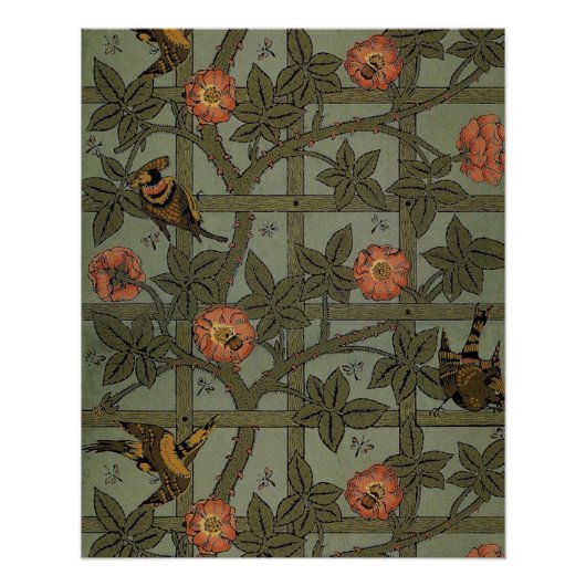 William Morris Trellis Wallpaper Art Poster (Vorderseite)