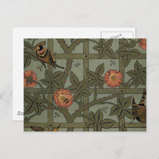 William Morris Trellis Wallpaper Art Postkarte (Vorne/Hinten)