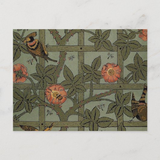 William Morris Trellis Wallpaper Art Postkarte (Vorderseite)