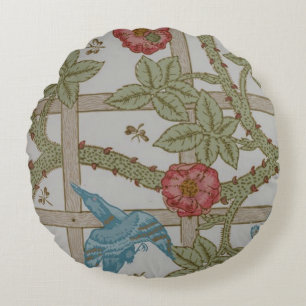 William Morris Trellis Wallpaper Art Rundes Kissen