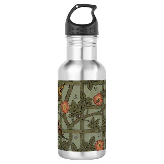 William Morris Trellis Wallpaper Art Trinkflasche (Vorderseite)