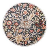 William * Morris Trent Floral Red Indigo Gold Keramikknauf (Vorderseite)