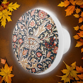 William * Morris Trent Floral Red Indigo Gold Keramikknauf