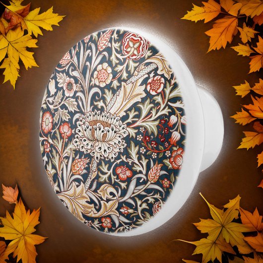 William * Morris Trent Floral Red Indigo Gold Keramikknauf