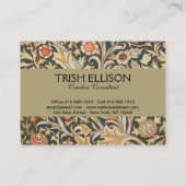 William Morris Trent Garden Blume Classic Botanic Visitenkarte (Rückseite)