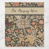 William Morris Trent Garden Blume Classic Botanic Weinetikett (Einzelnes Label)