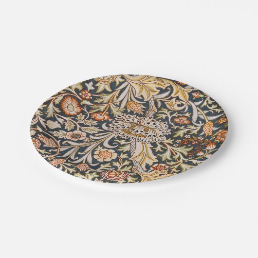 William Morris Trent Garden Blume Pattern Classic Pappteller (Schrägansicht)