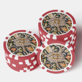 William Morris Trent Garden Blume Pattern Classic Pokerchips (Stapel)
