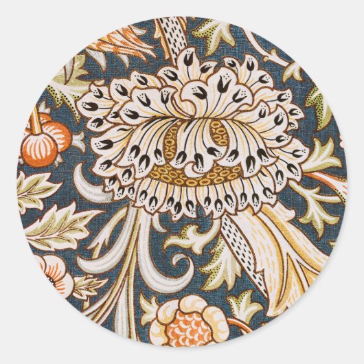 William Morris Trent Garden Blume Pattern Classic Runder Aufkleber (Vorderseite)