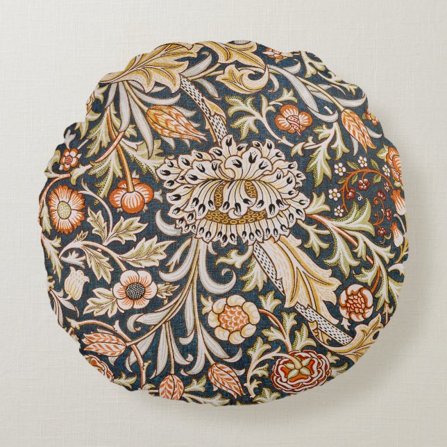 William Morris Trent Garden Blume Pattern Classic Rundes Kissen (Vorderseite)
