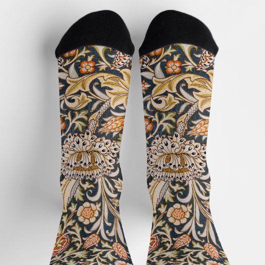 William Morris Trent Garden Blume Pattern Classic Socken (Oben)