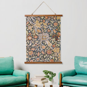 William Morris Trent Garden Blume Pattern Classic Wandteppich Mit Holzrahmen