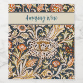 William Morris Trent Garden Blume Pattern Classic Weinetikett (Einzelnes Label)