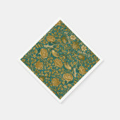 William Morris Tudor Rose Pattern Blue Golden Serviette (Ecke)