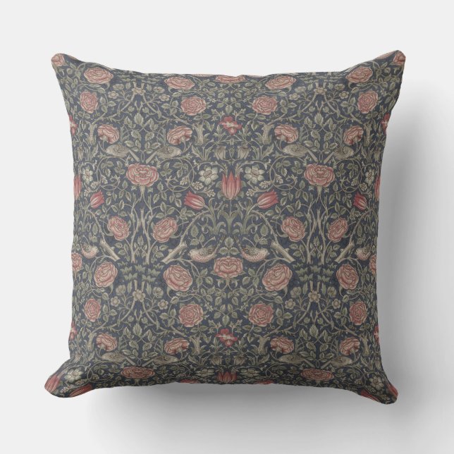 William Morris: Tudor Rose Throw Kissen (Vorderseite)