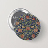 William Morris Tudor Rose Wallpaper Button (Vorne & Hinten)