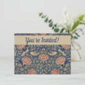 William Morris Tudor Rose Wallpaper Einladung (Stehend Vorderseite)