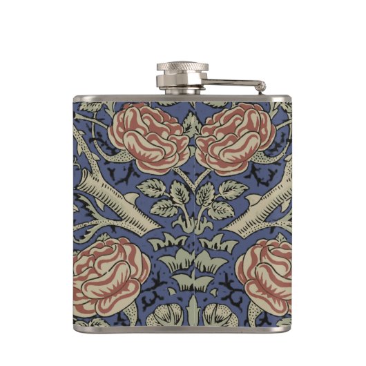 William Morris Tudor Rose Wallpaper Flachmann (Rückseite)