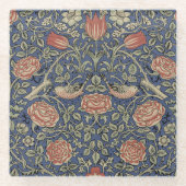 William Morris Tudor Rose Wallpaper Glasuntersetzer (Vorderseite)
