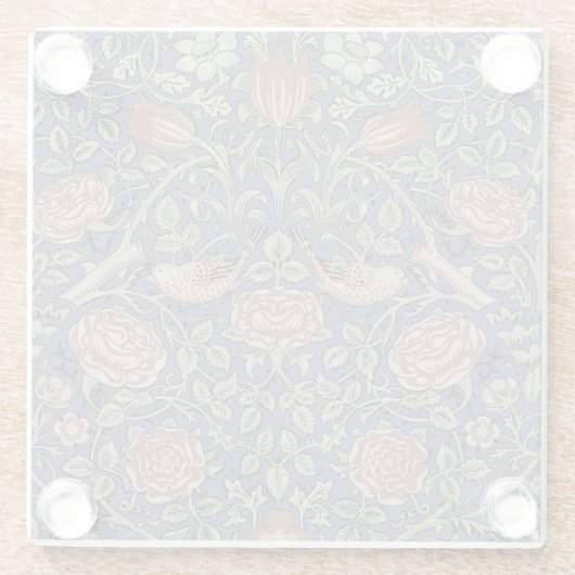 William Morris Tudor Rose Wallpaper Glasuntersetzer (Rückseite)