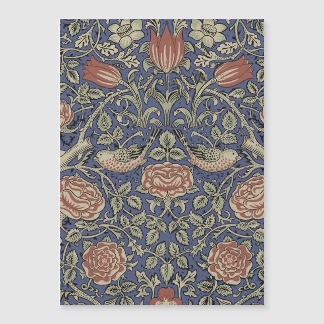William Morris Tudor Rose Wallpaper Magnetkarte (Vorderseite)