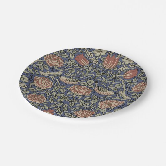 William Morris Tudor Rose Wallpaper Pappteller (Schrägansicht)