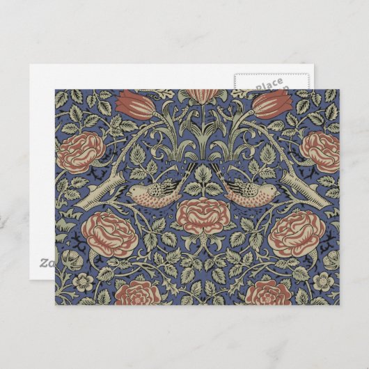 William Morris Tudor Rose Wallpaper Postkarte (Vorne/Hinten)