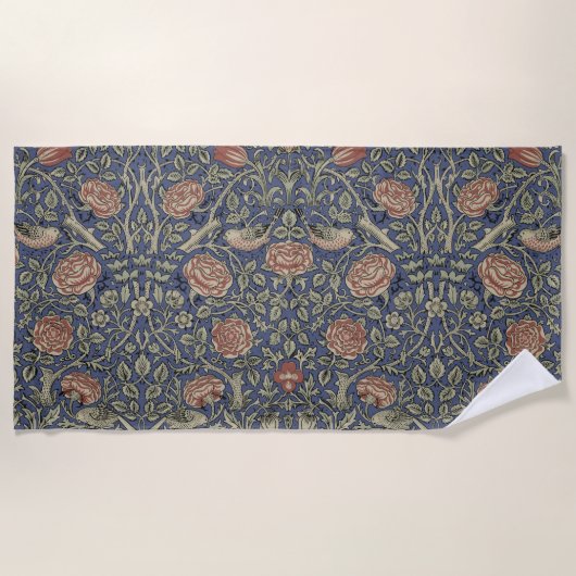 William Morris Tudor Rose Wallpaper Strandtuch (Vorderseite)