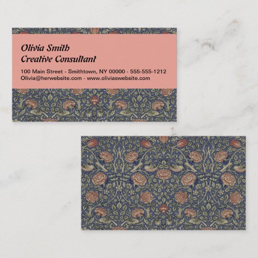 William Morris Tudor Rose Wallpaper Visitenkarte (Vorne/Hinten)
