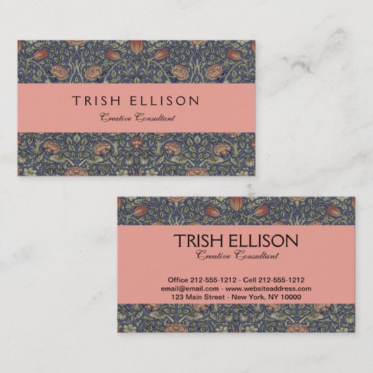 William Morris Tudor Rose Wallpaper Visitenkarte (Vorne/Hinten)