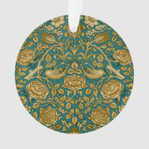 William Morris Tudor-Rosen-Muster Blau Gold Ornament