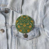 William Morris Tudor-Rosen-Muster Blau Golden Button (Beispiel)