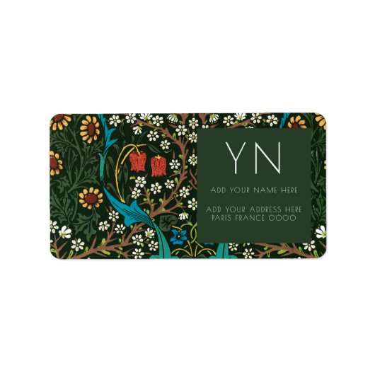 WILLIAM MORRIS TULIP ADRESSE ETIKETT ADRESSAUFKLEBER (Vorne)