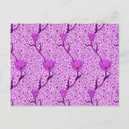 William Morris Tulip Damask, Violet und Orchid Pos Postkarte (Vorderseite)