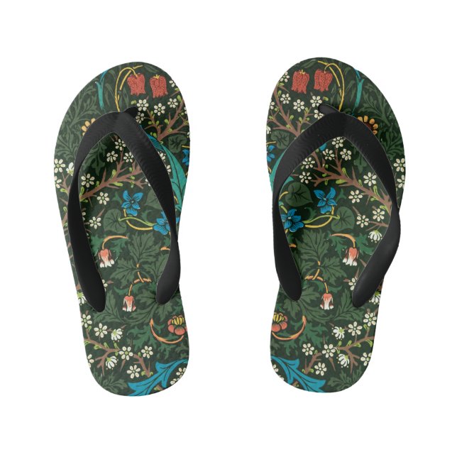 William Morris Tulip Floral Pattern Kinderbadesandalen (Fußbett)