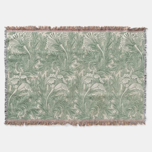 William Morris Tulip Pattern Sage Green Decke (Vorderseite)