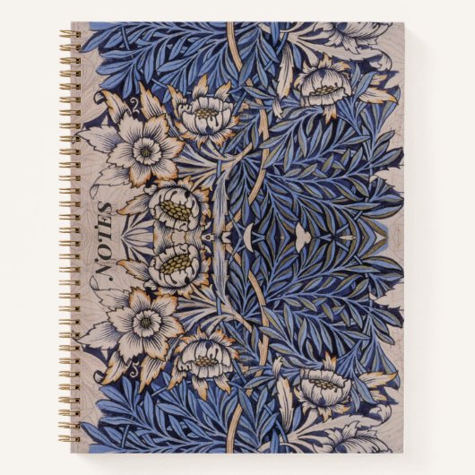 WILLIAM *MORRIS TULIP UND WILLOW BLUE BLWERKS NOTIZBLOCK (Vorderseite)
