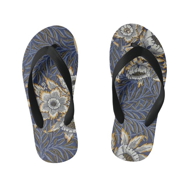 William Morris Tulip und Willow Floral Pattern Kinderbadesandalen (Fußbett)