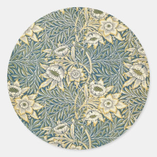 William Morris Tulip und Willow Runder Aufkleber